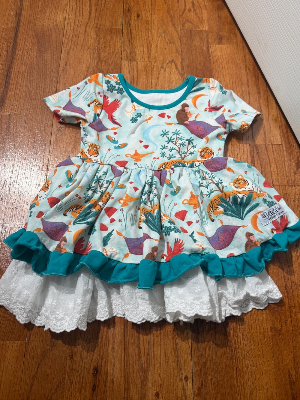 Bella & Omi Boutique Disney is Aladdin Princess Twirl Dress w/ Lace Hem Size 3